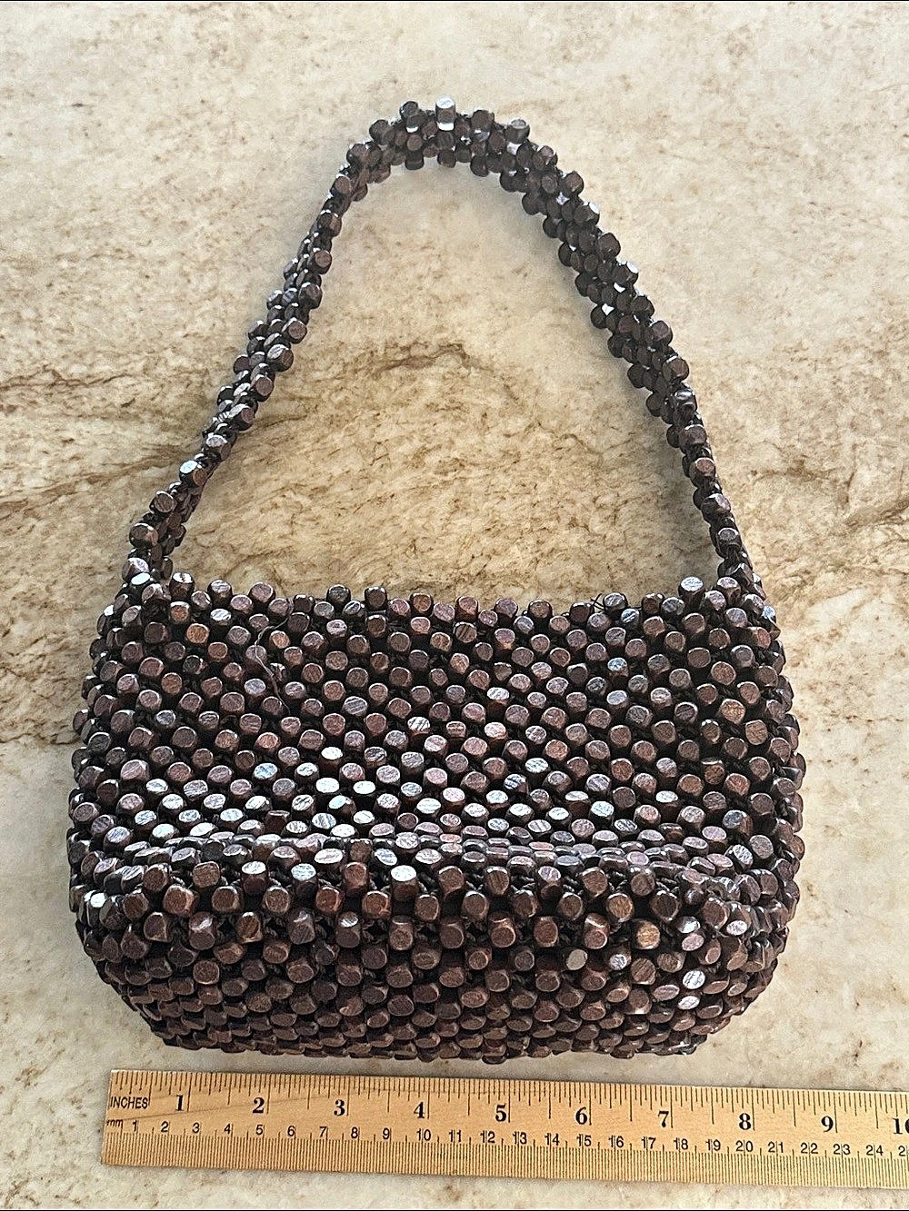 The Sak Beaded Shoulder Bag in Brown